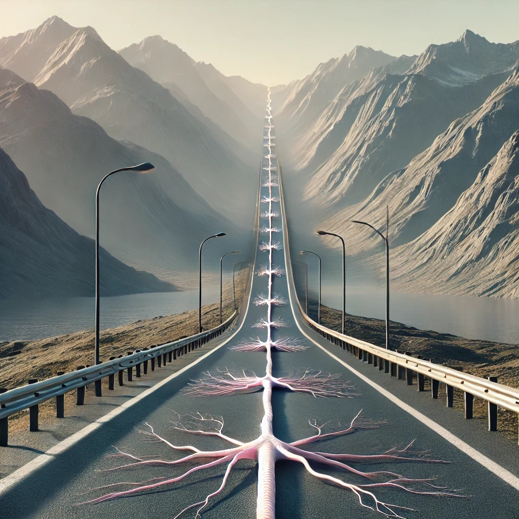 Carretera formada por neuronas